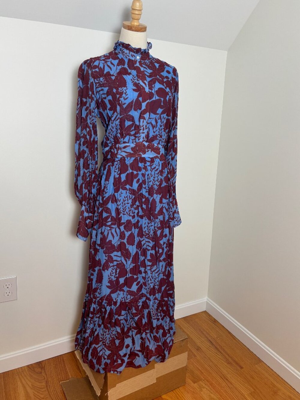NWT Oliphant Shirt Waist Maxi Dress in Willow-Rhubarb, S
